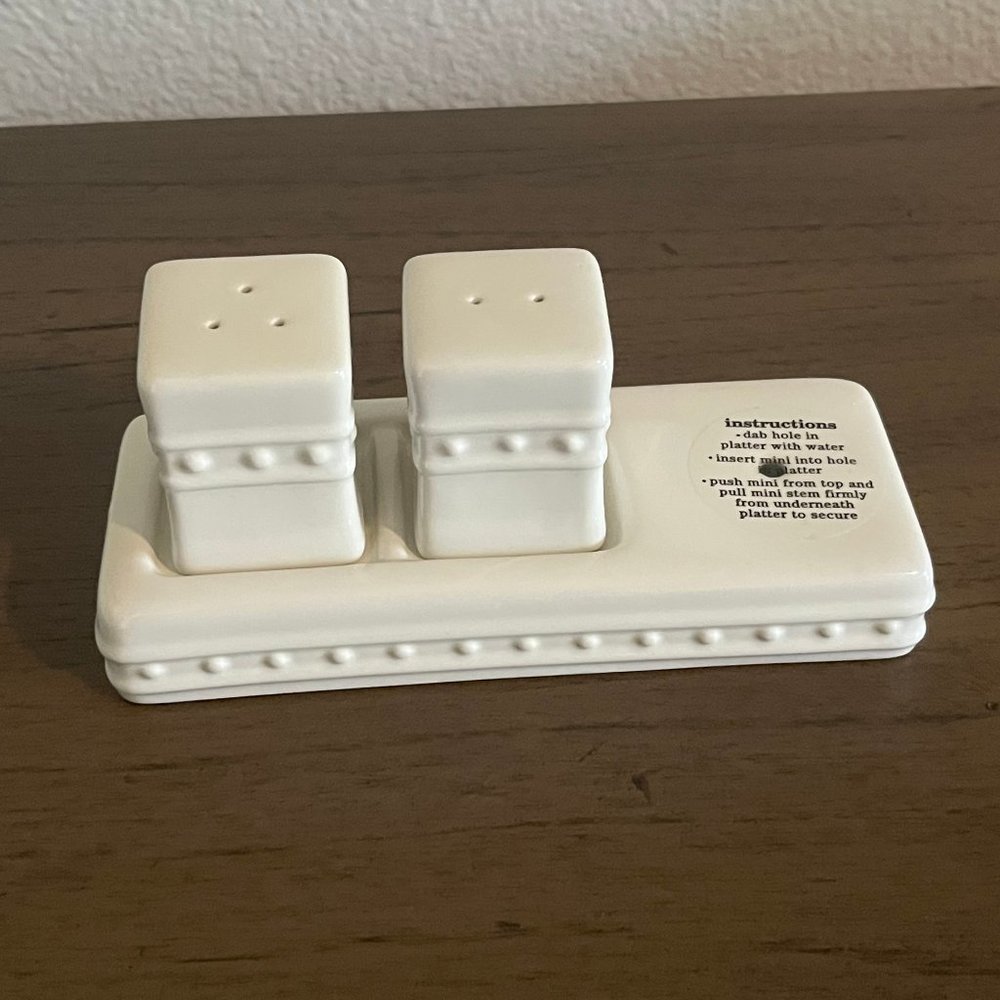 Nora Fleming Salt & Pepper Shakers with Tray